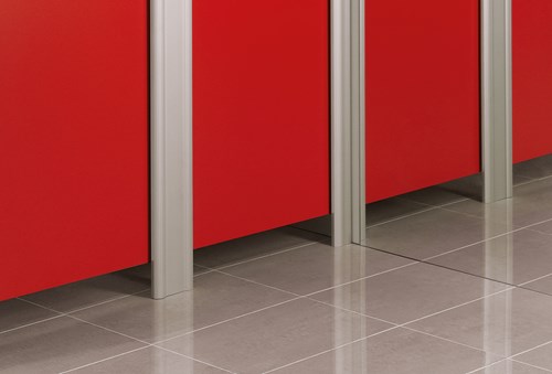 Centurion full-height toilet cubicles with fluted aluminium pilasters for strength and privacy.