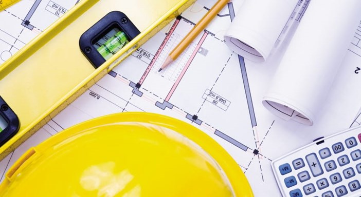 Construction hat and tools