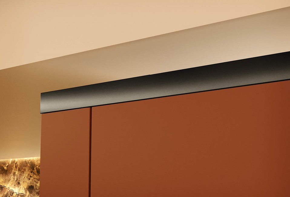 Infinite Black Fittings Headrail Close Up