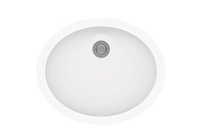 Venesta Washrooms White Durasein Solid Surface Integrated Basin RLA104A Thumbnail