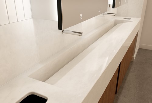 Sloping washtroughs Sloping profiles help water drain away more effectively